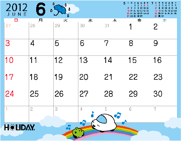 2012年カレンダー【6月】ダウンロード
